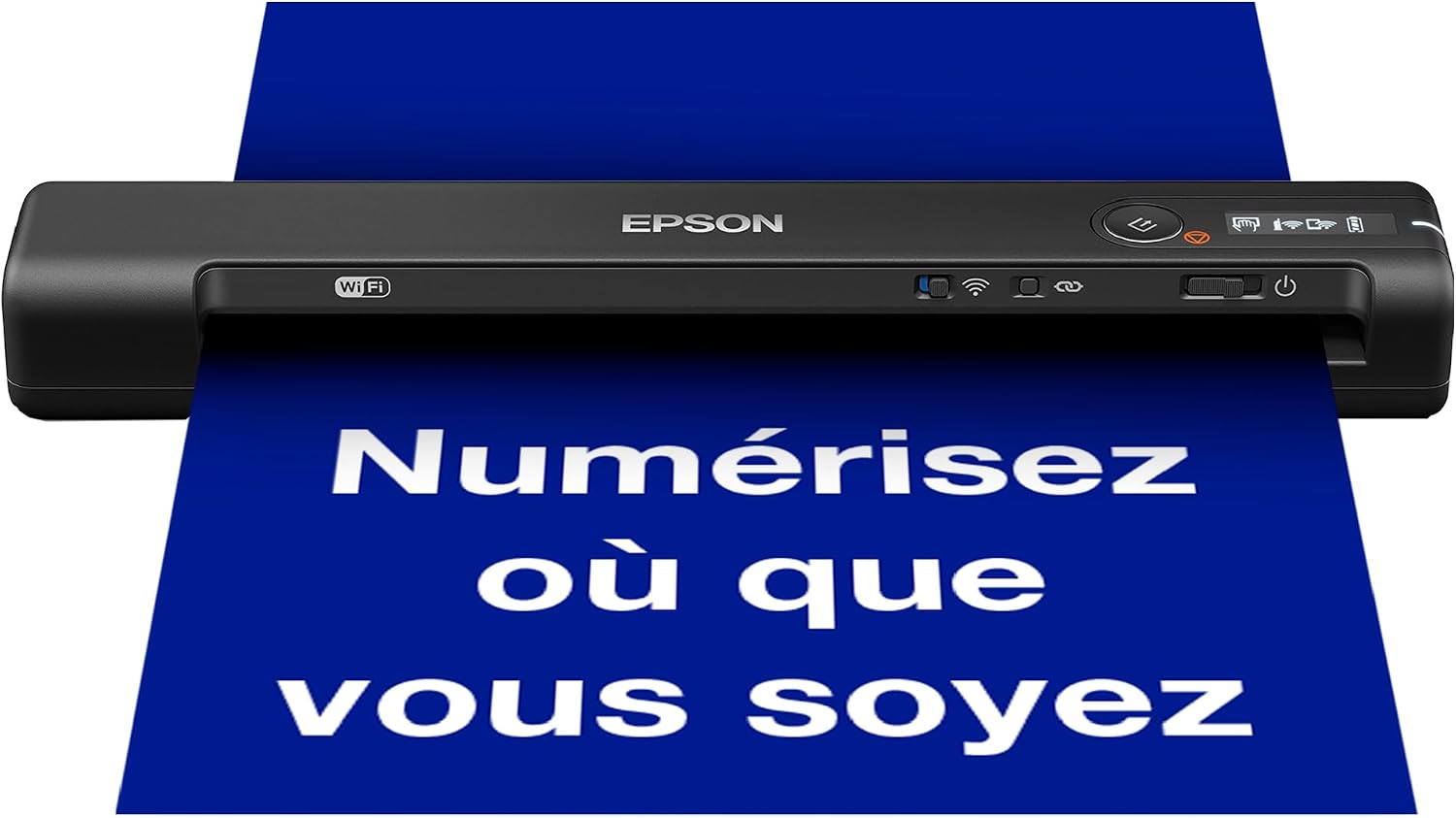 EPSON WorkForce ES-60W | Mobiler Dokumentenscanner - Akkubetrieben, WiFi, LCD-Display, 4 Sekunden pro Seite, ScanSmart Software, Auto Power, Schwarz