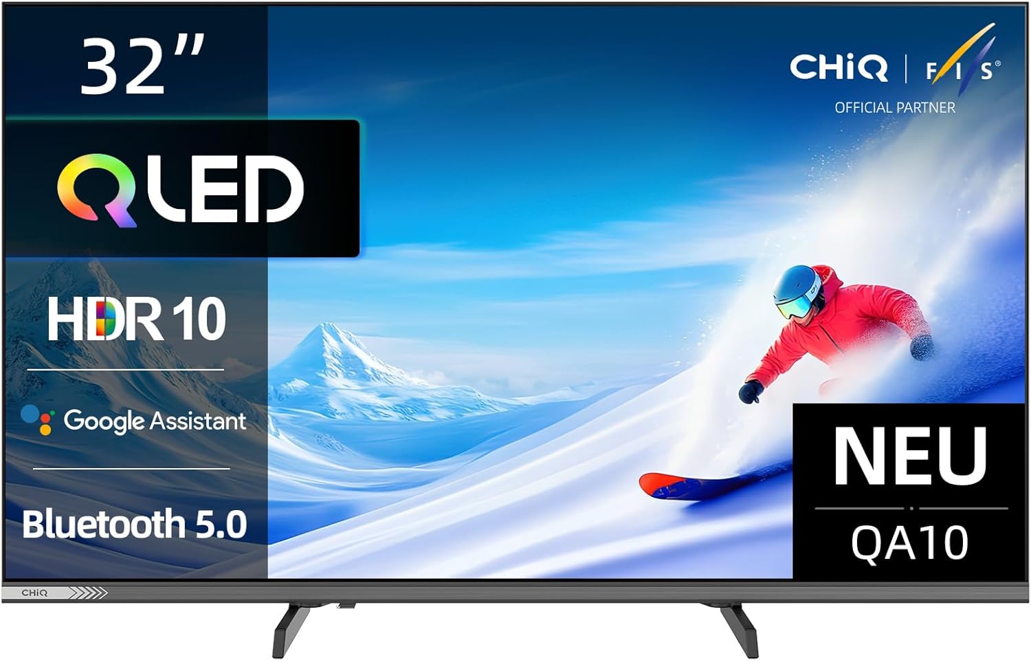 CHiQ 32QA10 32 pollici Full HD QLED Smart Google TV, HDR10