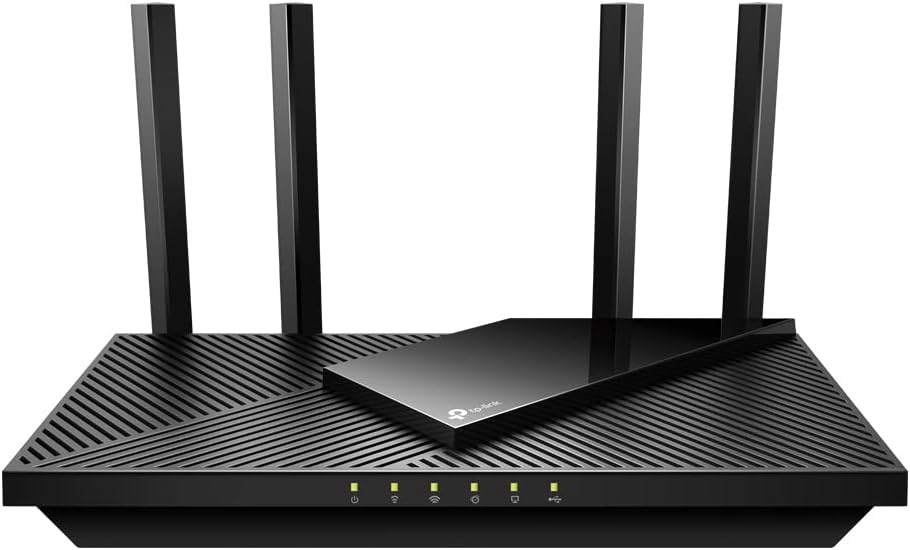 TP-Link Archer AX55 Wi-Fi 6 WLAN Router, 2402 Mbps 5 GHz, 574 Mbps 2.4 GHz, 4 × Gigabit LAN Ports, 1 × USB 3.0 Port, Does Not Support DSL Function